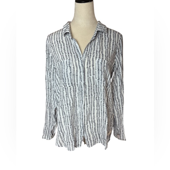 Anthropologie Cloth & Stone Printed Front Pocket Shirt Sz L - Picture 1 of 6